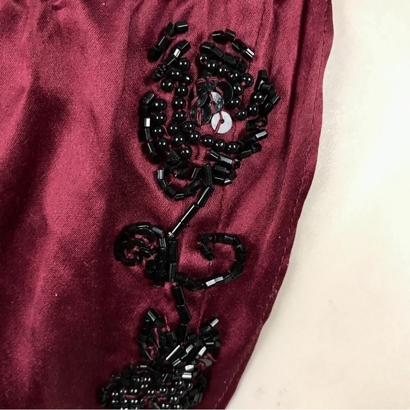 NWT VINTAGE SILK Beading and Sequins String Bikini‎ Victoria’s Secret Burgundy - Picture 3 of 7